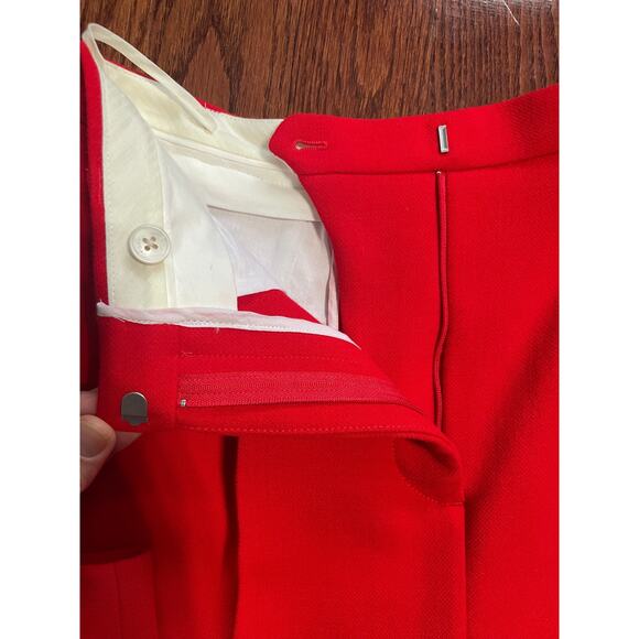 Tory Burch Double Faced Pleated Lined 100% Wool Pants Red Size 4 - Picture 6 of 13